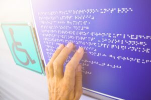 Trying to read the words written in braille alphabets 